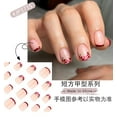 thumbnail image 7 of French Red Manicure Nails, Fresh Flower Nail Stickers, Short Shape Wearable Nail Art Pieces, Easy To Apply Elegant Fingertip Decoration for Year Special Occasion, 7 of 7