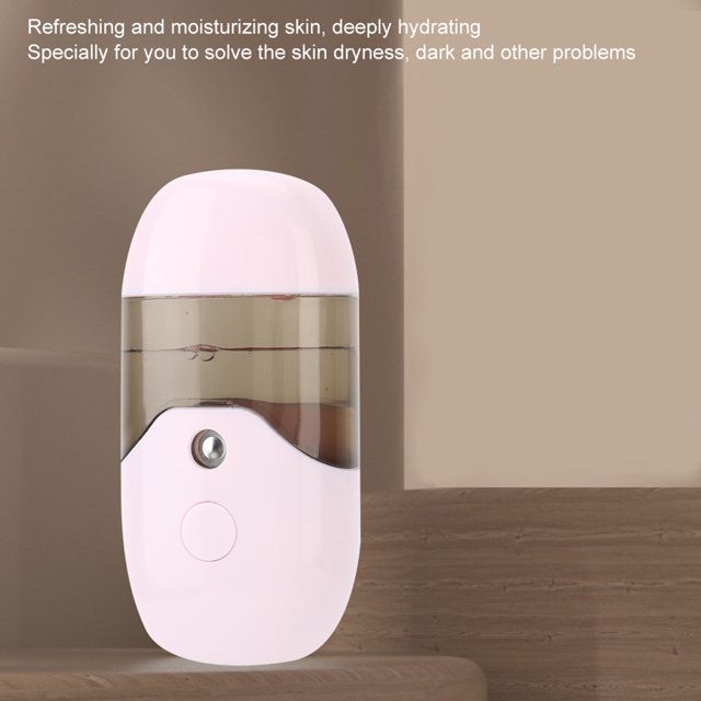 Pulverizador nano de capacidad de 50 ml, máquina de pulverización hidratante facial portátil de mano, color rosa