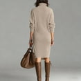 thumbnail image 4 of Womens Sweater Dress V Neck Mini Bodycon Fall Dresses Button Down Solid Color Knitted Long Dress Winter Clothes Khaki, 4 of 4
