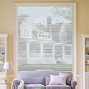 Topboutique Privacy Window Film, Self Adhesive Frosted Glass Film, Static Cling Translucent Window Film for Home, Office, Bathroom(44.5x200 cm,Stripe)