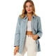 thumbnail image 1 of Chaqueta Vaquera Holgada de Manga Larga con Lazo en la Cintura Allegra K Informal para Mujer Azul claro L, 1 of 6