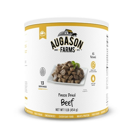 Dried Ground Beef - Augason Farms Freeze Dried Beef Chunks 1 lb No. 10 Can