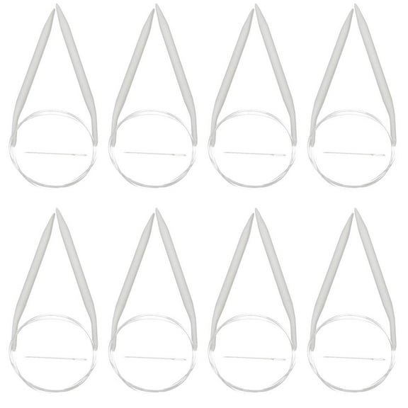 Viveous 11 Pairs of 80cm Professional Plastic Tube Circular Knitting Needles Crochet Needles in Different Sizes (Size 2.0mm to 8.0mm)