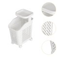 thumbnail image 6 of Fiocias Wheeled Laundry Basket Clothes Storage Basket Portable Hollow Rolling Laundry 1 Layer, 6 of 9