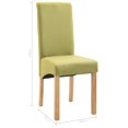 thumbnail image 4 of vidaXL Dining Chairs 6 pcs Green Fabric, 4 of 5