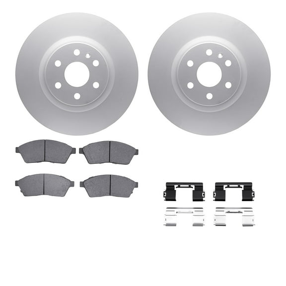 Dynamic Friction Company Front Geospec Brake Rotors with 5000 Euro Ceramic Brake Pads includes Hardware 4612-46029