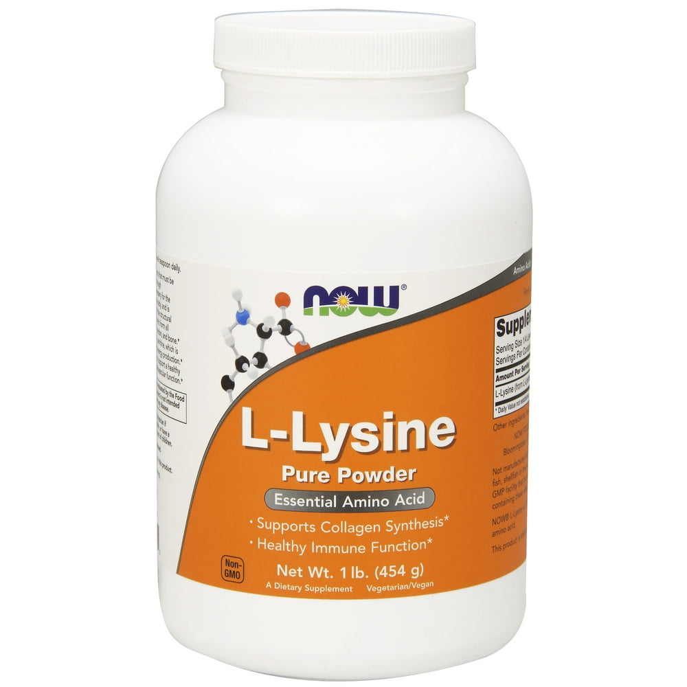 NOW Supplements, LLysine (LLysine Hydrochloride) Powder, Supports