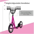 thumbnail image 2 of CIPACHO Height Adjustable Kid Kick Scooter with 12" Air Filled Wheel, Children Bicycle Toys for Girls Boys Ages 8-12 Years, Great Gift for Kids, Pink, 2 of 5