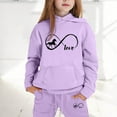 thumbnail image 2 of Girls Outfits Set Cute Letter Print Hoodie And Pants Comfy Casual Two Piece Outfit For Toddler Kids Winter Clothes, 2 of 4