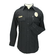 First Class Long Sleeve Poly/Rayon Uniform Shirt - Black - S