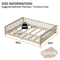 thumbnail image 7 of Queen Size Floor Bed,Pine Wood Montessori Floor Bed with Safety Guardrails and Reinforced Slats Support,Queen Size Bed Frame for Girls and Boys,No Box Spring Needed,Quick Assembly,Natural, 7 of 7