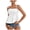White, variant on Summer Tops for Women Square Neck Spaghetti Strap Sleeveless Smocked Ruffle Pleated Casual Boho Vacation Beach Loose Crop Tank Top, Hot Pink L