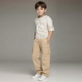 thumbnail image 2 of Kogui Boys Pants Youth Kids' Spring Cargo Joggers - Boys Girls Casual Tapered Pants Size 12-13 (Khaki,12-13 Years), 2 of 8