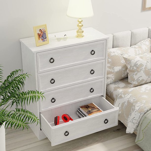 Duerer Modern 4 Drawer Dresser Tall Chest of Drawers Closet for Bedroom