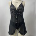 thumbnail image 4 of Levmjia Women Sleepwear Set Sheer Lace Stitching Deep V Solid Color Nightgown and Panties Two Piece Outfit For Sleepwear And Home Wear, 4 of 9