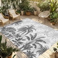thumbnail image 2 of Outdoor Rug 3x5 ft Grey Tortoise Palm Tree Outdoor Large Area Rug Non Slip Rubber Tropical Plants Front Door Mat RV Rug Camping Carpet Patio Outdoor Rugs for Backyard Balcony Deck Porch Indoor, 2 of 9