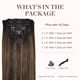 thumbnail image 2 of - Extensiones de cabello humano liso Remy con clip en Balayage de color castaño oscuro a castaño oscuro de 14 pulgadas, 2 of 5