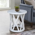 thumbnail image 7 of International Concepts Round Ceylon Solid Wood End Table White, 7 of 7