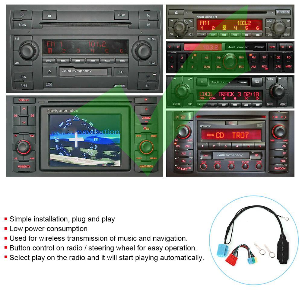 20-polig/8-polig Bluetooth 5.0 Audio-Adapter Funkanschluss Auto-Stereo Für Audi A2 A3 8L 8P TT EBTOOLS Audio-Adapterkabel 