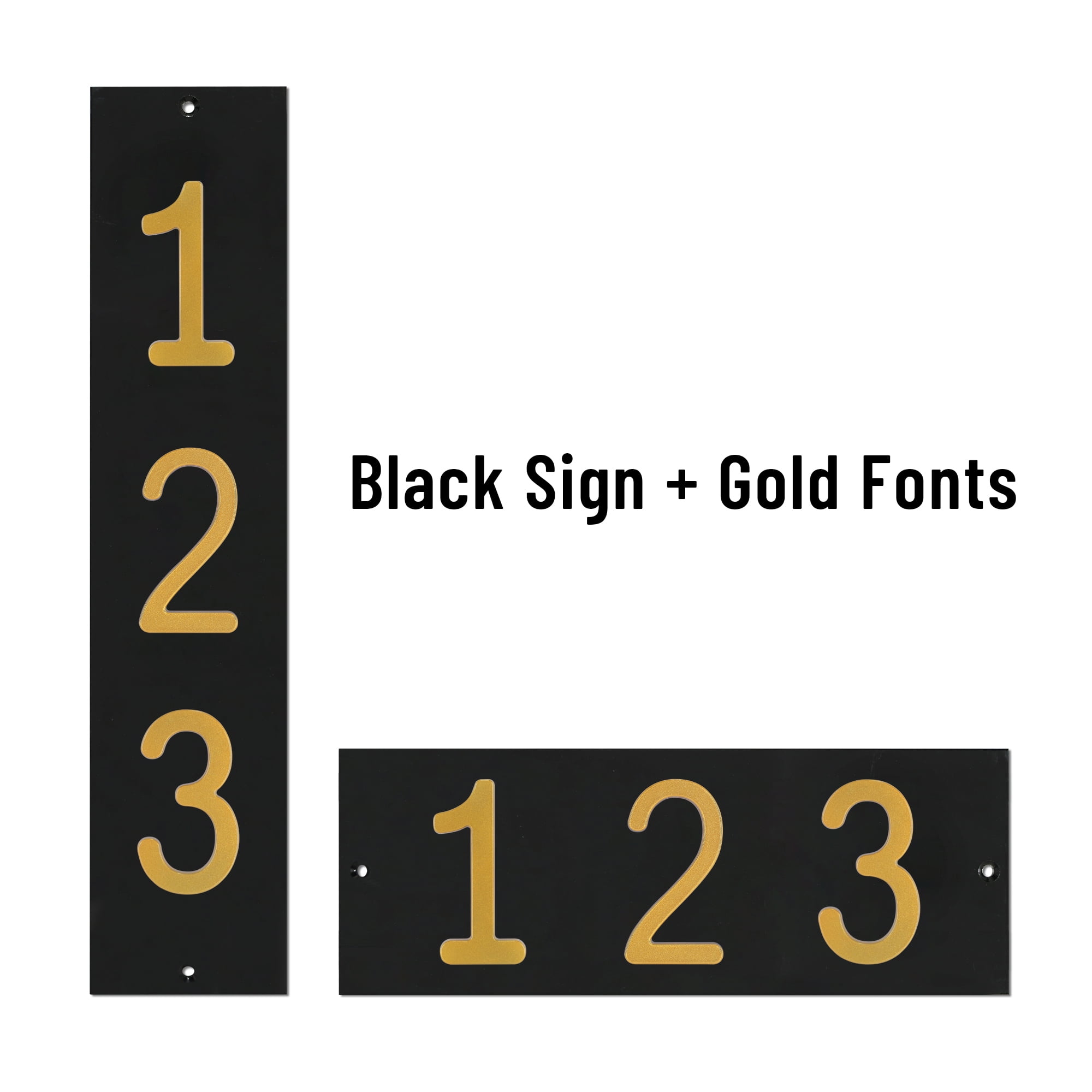 ShadeMart Personalized Flush Mount House Numbers Address Street Sign Plaque in Vertical/Horizontal, Aluminum Modern Front Door Sign - Made In USA (Custom Plate & Fonts Colors/Numbers)