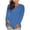 Blue, variant on Wenini Women's Plus Size Crew Neck Pullover Top Solid Color Long Sleeve Casual Top Fall Winter Fashion Layer Outfits