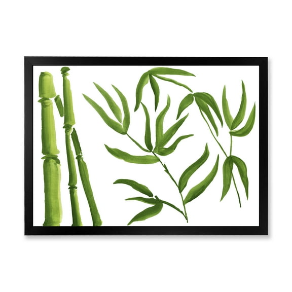 Designart 'The Forest of Bamboo Branches IV' Tropical Framed Art Print
