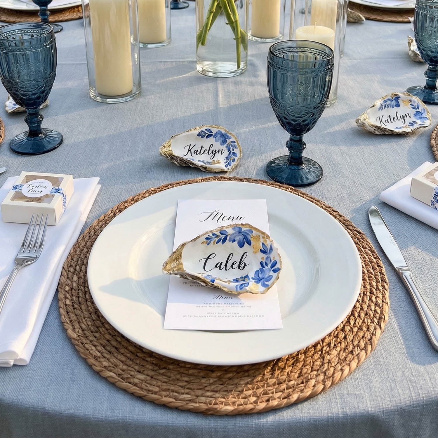 Laquedecraft 13.8" Round Brown Seagrass Rattan Placemats Set of 4 | Woven Farmhouse Spring Plate Chargers for Wedding, Party, Christmas, Events