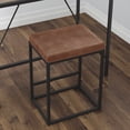 thumbnail image 2 of VIFAH V813 Riley Indoor Brown Metal Faux Leather Bar Stools (Set of 2), 2 of 4