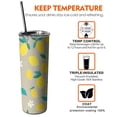 thumbnail image 6 of Lemon Slim Tumbler with Lid Straw Double Wall Travel Cups Decorative 20 oz Tumbler for Spring Summer Birthday Christmas, 6 of 7