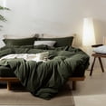 thumbnail image 3 of Funda de edredón BEAR Linen Feel Green Olive Queen con 2 fundas de almohada, 3 of 7