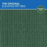 The Original Coolaroo Elevated Pet Dog Bed, Indoor & Outdoor Use, Durable, Cooling, Brunswick Green, Small, 34.75 L x 22.75 W x 8 H