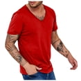 thumbnail image 1 of Playeras Oversize Para Hombre, Camiseta De Manga Corta Con Cuello En V Y Músculos Para Fitness, Informal, De Moda, De Secado Rápido, Transpirable Y Que Absorbe El Sudor., 1 of 4