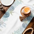 thumbnail image 3 of Ocean Coastal Table Runner 70 Inches, Beach Corals Starfish Blue Conch Blue Gray Bed Runner Dresser Scarves Tabletop for Indoor Outdoor Parties/Ceremony/Banquet, 13" x 70", 3 of 9