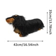 thumbnail image 2 of Realistic 13.78" Long-Haired Dachshund Plush Toy - Black & Tan Lifelike Stuffed Wiener Dog, Soft Cuddly Companion for Kids, Dog Lovers & Home Decor, 2 of 5