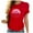 Red, variant on WREESH Womens Fashion T-Shirts Spring Summer Casual Round Neck Printed Short Sleeved T-Shirt Top Pullover Pink