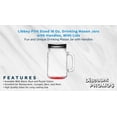 thumbnail image 2 of 10 Libbey Handle Mason Jars with Lids Set, 16 oz. - Traditional style, Drinking, Glassware - Red, 2 of 5