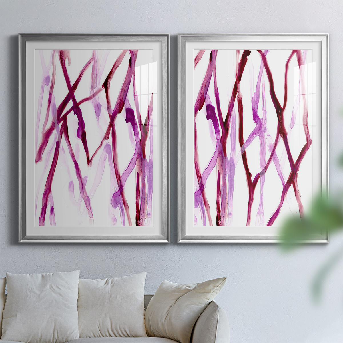Wexford Home Runnel XV Premium Framed Print, 26.5" x 36.5" - Ready to Hang, Silver (Set of 2)