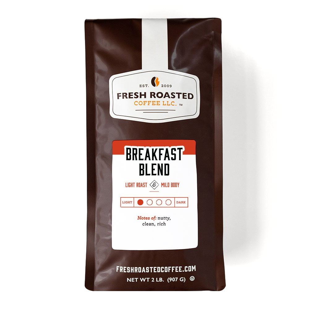 Fresh Roasted Coffee, Breakfast Blend Coffee, Whole Bean, 2 LB BAG