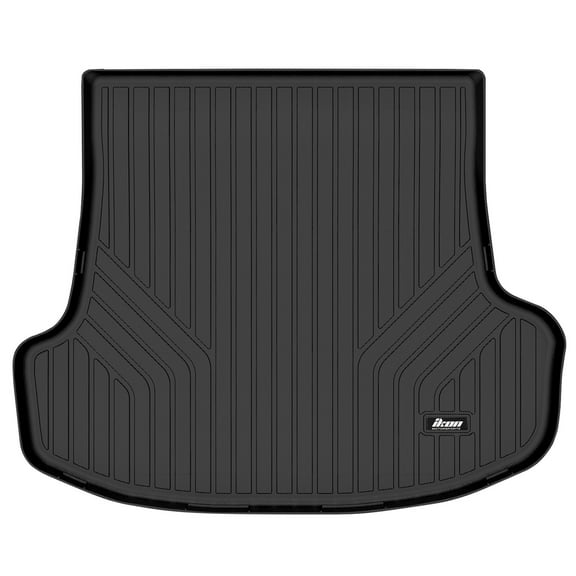 Ikon Motorsports Trunk Mat Compatible With 2018-2023 Kia Stinger, Black Car Auto TPE 3D Molded Rear Cargo Cover All Weather Boot Liner Protector Pad