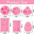thumbnail image 2 of 6pcs Pink Polymer Clay Molds,non-stick Silicone Molds for Cake Decorating - Butterfly/rose/leaf, 2 of 5