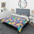 thumbnail image 3 of Designart 'Geometrical Pastel Abstract I' Mid-Century Modern Duvet Cover Set, 3 of 4