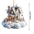 thumbnail image 3 of Adorno navideño colgante de acrílico | Adorno para árbol de Navidad con diseño de cabaña invernal | Decoración navideña ligera y duradera con cordón | Múltiples estilos para colgar en casa y en el, 3 of 6