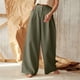 thumbnail image 1 of Pantalones Anchos Pantalones anchos de mujer Pantalones casuales de algodón sueltos con bolsillos (Verde militar S) Kuymtek para Mujer ejercito verde T L, 1 of 8