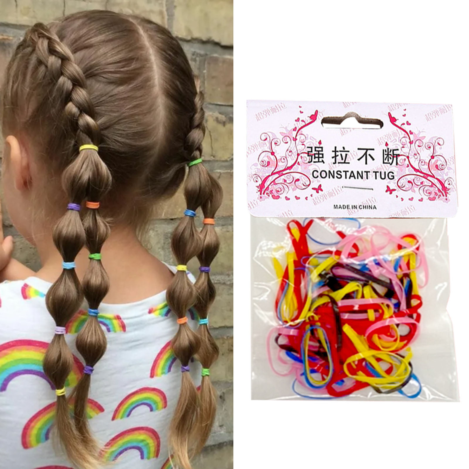 Colorful Elastic Rubber Band Disposable Scrunchy Gum Kids Hair Ties  Accessory 10