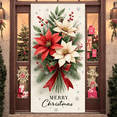 thumbnail image 4 of Festive Floral Happy Christmas Decorative Banner Holiday Bouquet for Festive Decoration Christmas Events Party, 4 of 9