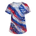 thumbnail image 4 of Women's Fashion July 4th Independence Day Printed Blouse, 250 Anniversary USA ScrubsTop forWomen, Short Sleeve V-neck Basic T-shirt with Pockets, 4 of 5