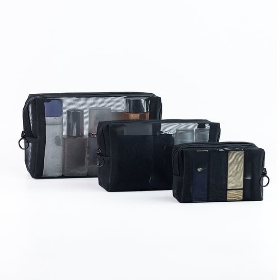 3 Pack Mesh Makeup Bags For Women Mini Travel Pouch Cosmetic Organizers
