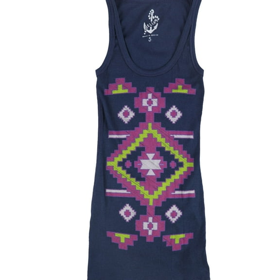 dELiA*s Womens Aztec Print Tank Top, Blue, Small