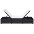 thumbnail image 3 of vidaXL Chaise Longue avec Coussin en Rotin Poly Noir, 3 of 5