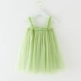 thumbnail image 2 of Loopsun Toddler Girls Princess Dress, Girls Solid Crew Neck Sleeveless Puff Formal Dress Green, 7-8 Years, 2 of 5